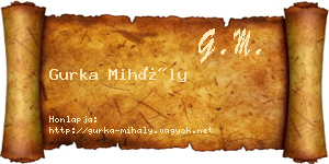Gurka Mihály névjegykártya